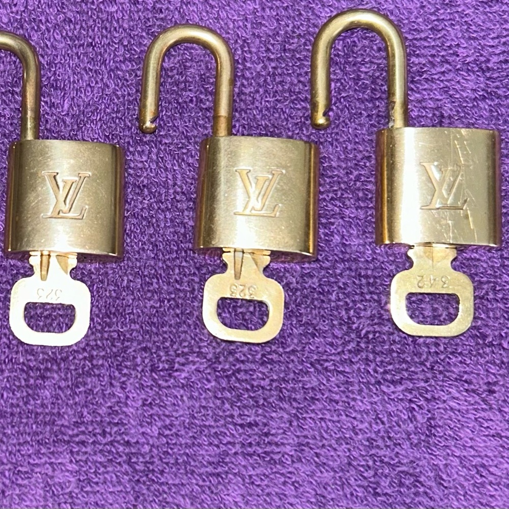 Authentic Louis Vuitton Gold Lock and Key - set of 3